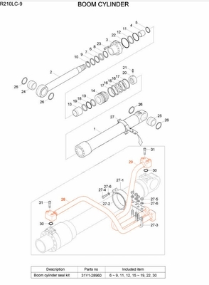 R210 R215 Железная труба для экскаватора для гидравлической системы Hyundai